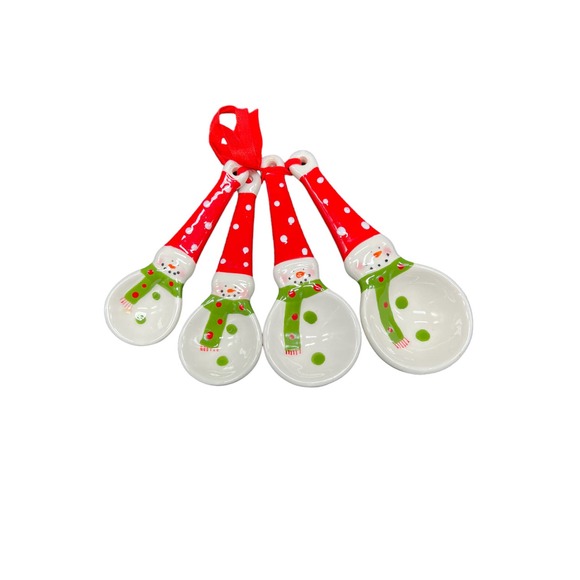 Delightful Winter Holiday Snowman Measuring Spoons Set of 4 - Picture 1 of 2